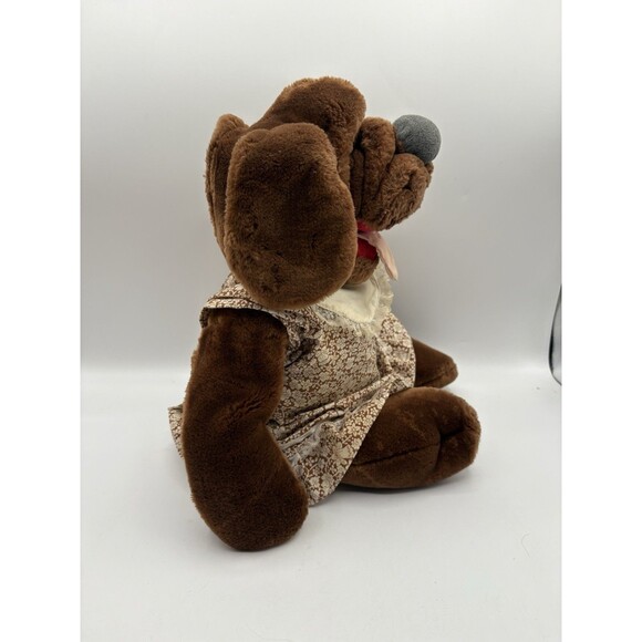 Vintage Wrinkles Brown Dog Hand Puppet The Heritage Collection Wearing Dress - Picture 3 of 10